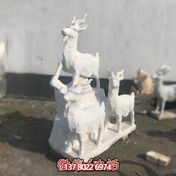 十二生肖石雕擺件，美化園林景觀
