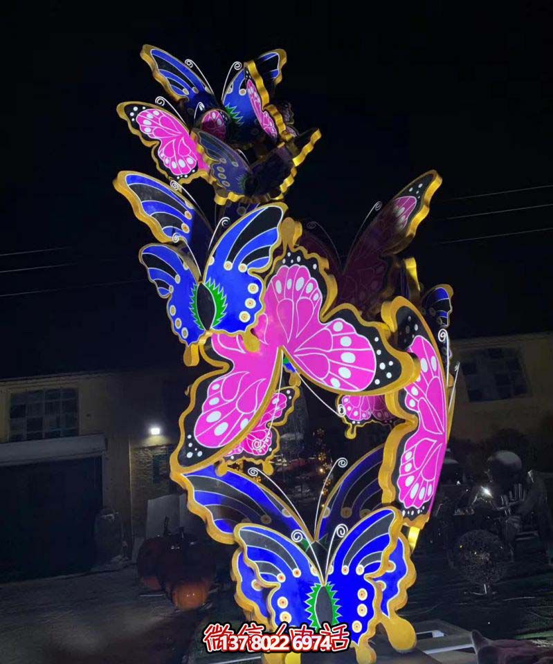 玻璃鋼蝴蝶雕塑，彩繪操場裝飾
