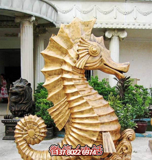 海馬玻璃鋼雕塑，創(chuàng)意林里擺放裝飾