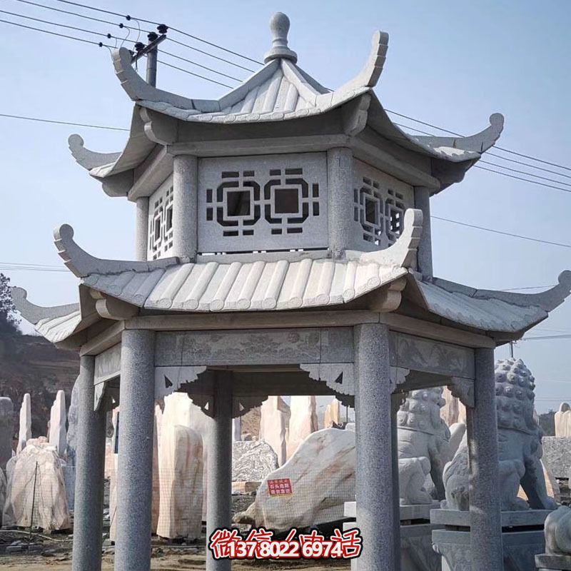 雙層仿古建涼亭，裝點(diǎn)花園、廣場(chǎng)，增添雕塑藝術(shù)氣息