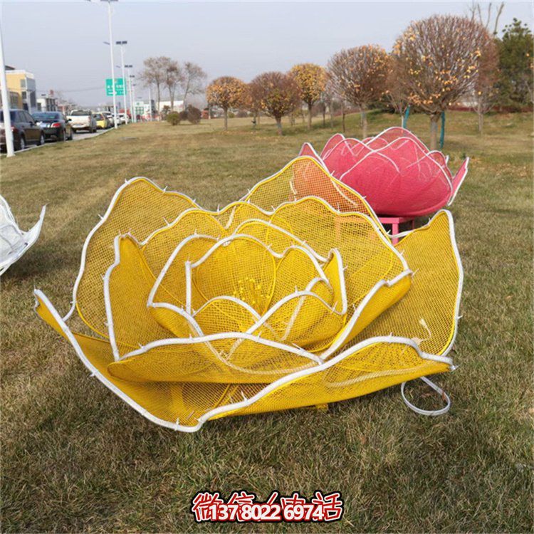 不銹鋼玫瑰花鏤空雕塑擺件，點綴戶外公園花園