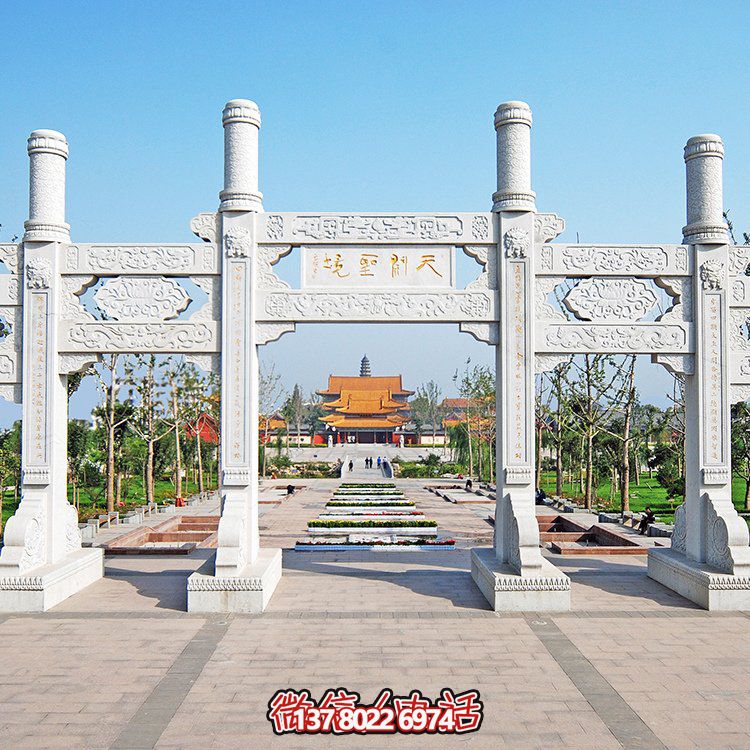 精美大理石石雕多門牌坊雕塑，讓你領(lǐng)略大理景區(qū)的精彩