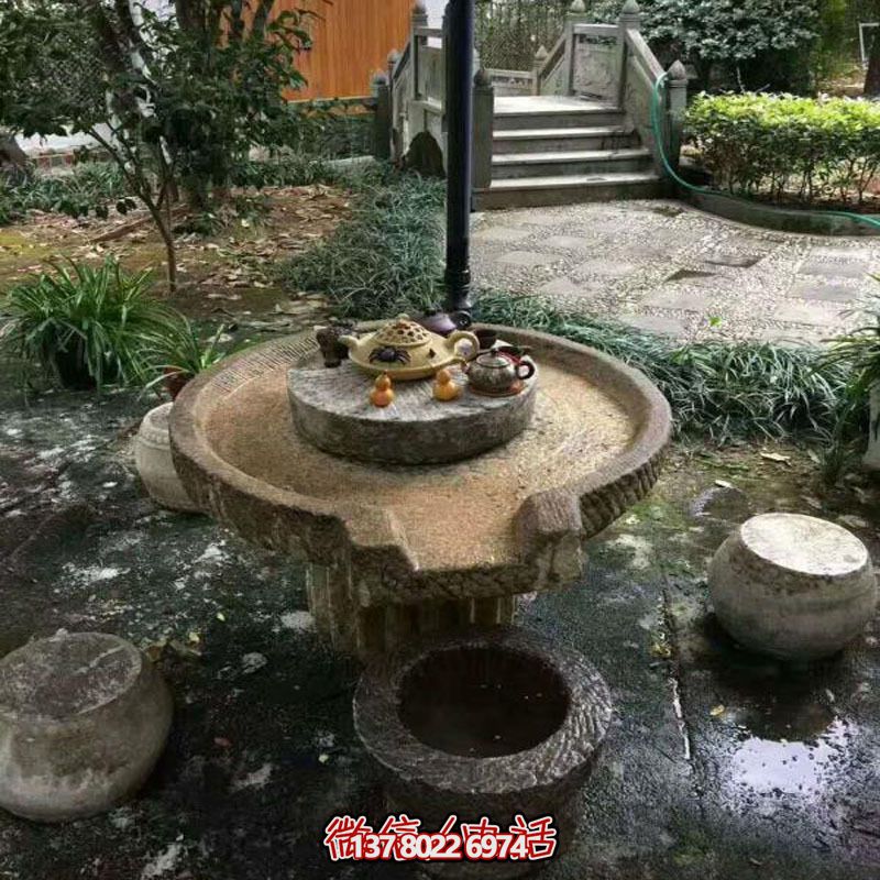 民間石槽石桌組合擺件 民間石槽石桌組合擺件
