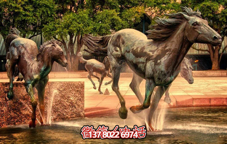不銹鋼大型戶(hù)外景觀仿真奔跑馬雕塑