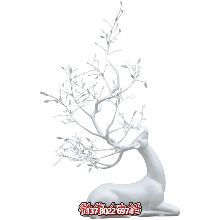 玻璃鋼雕塑梅花鹿，抽象戶外園林裝飾
