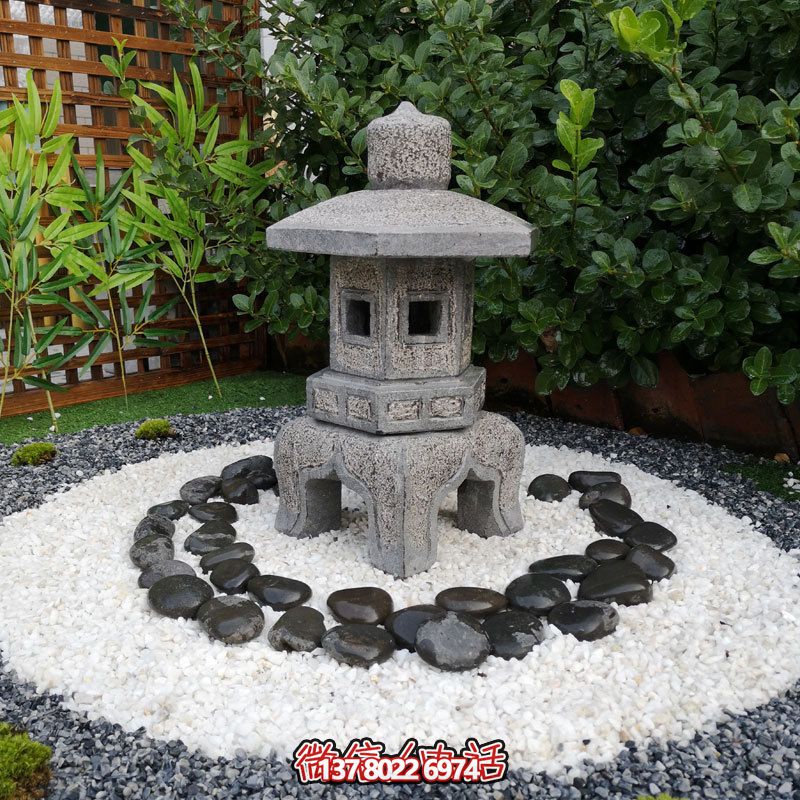 日式戶外石雕石燈，傳承精致大理石園林雕塑