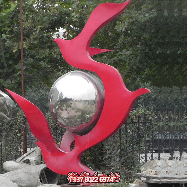 不銹鋼抽象鴿子雕塑，為您的園林景觀增添高雅氣息