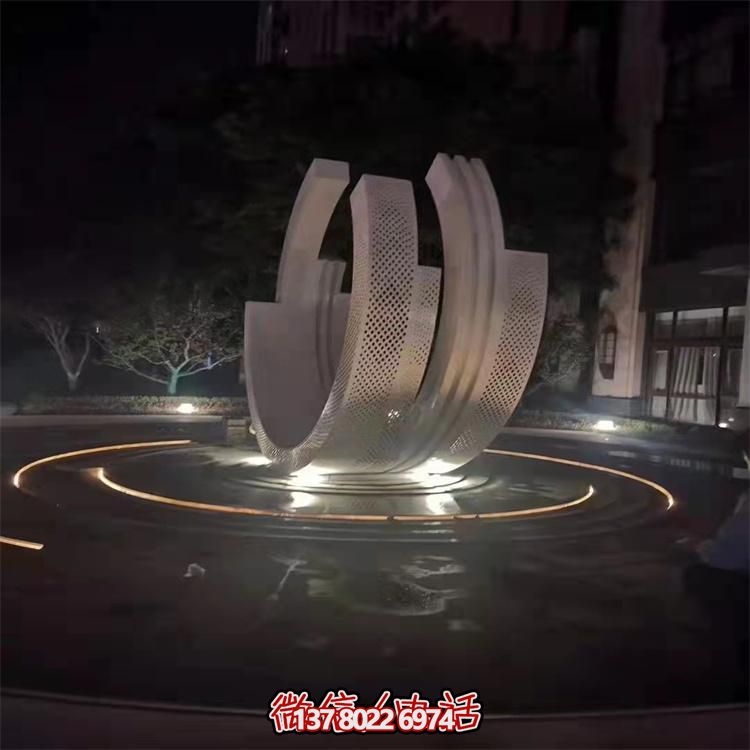 不銹鋼噴泉雕塑裝飾擺件，點(diǎn)綴售樓小區(qū)的美麗