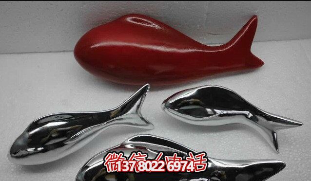 精致簡約不銹鋼魚雕塑，點綴室內(nèi)裝飾
