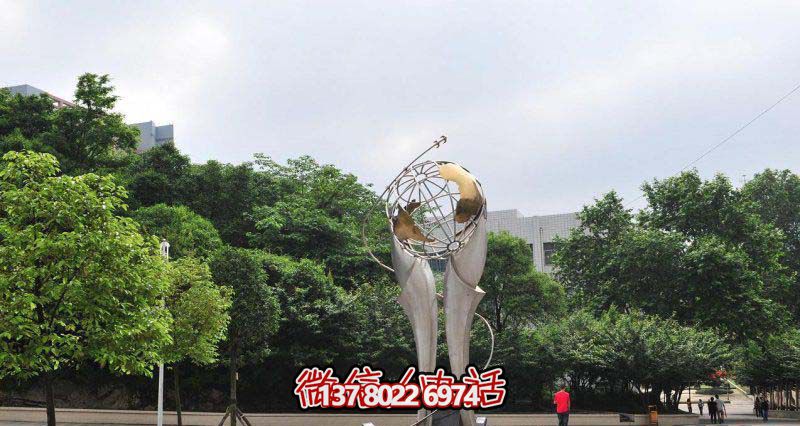 非凡創(chuàng)意不銹鋼地球儀雕塑——打造精美廣場 非凡創(chuàng)意不銹鋼地球儀雕塑——打造精美廣場
