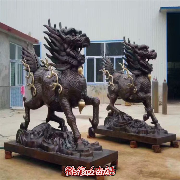 山水之藝，大型銅雕麒麟神雕塑