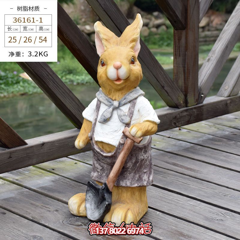 只呆萌卡通樹脂兔子雕塑 只呆萌卡通樹脂兔子雕塑