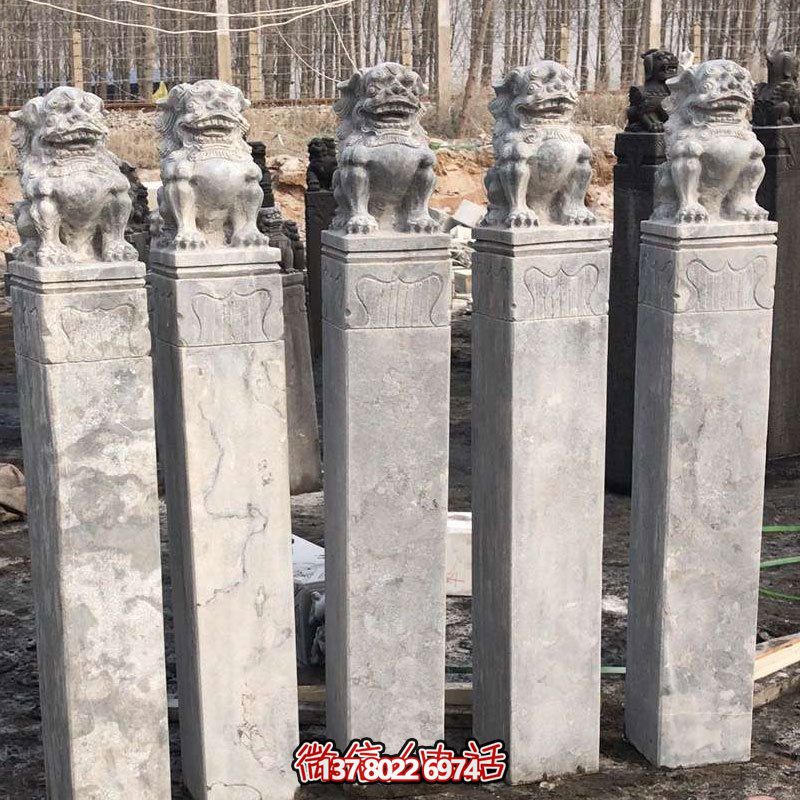 精美大理石獅子拴馬柱，點(diǎn)綴庭院園林