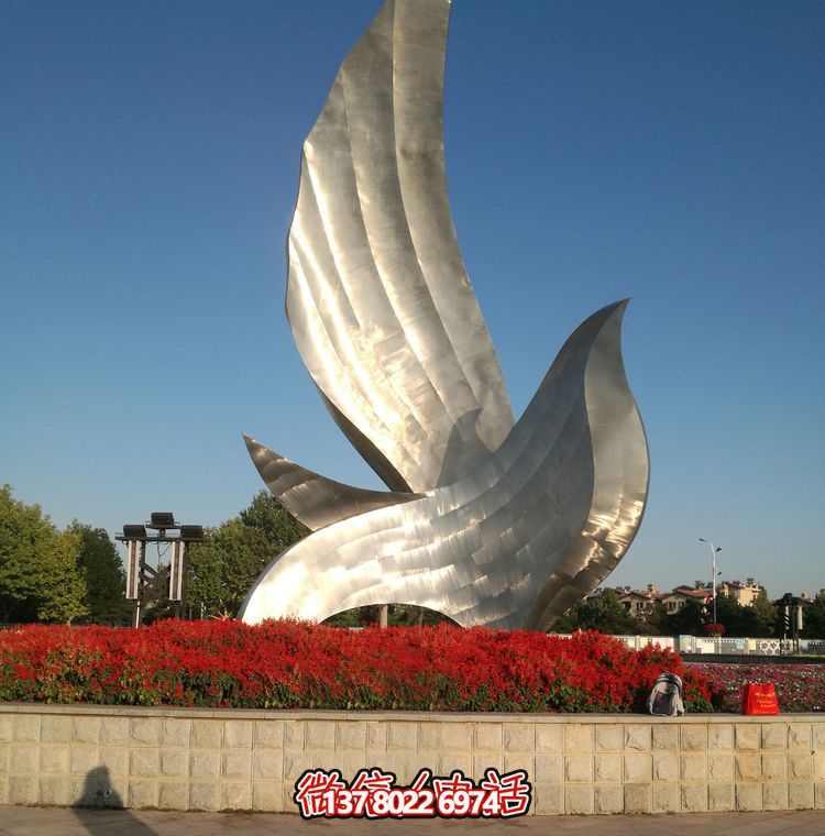 創(chuàng)意城市花園不銹鋼鴿子雕塑 創(chuàng)意城市花園不銹鋼鴿子雕塑