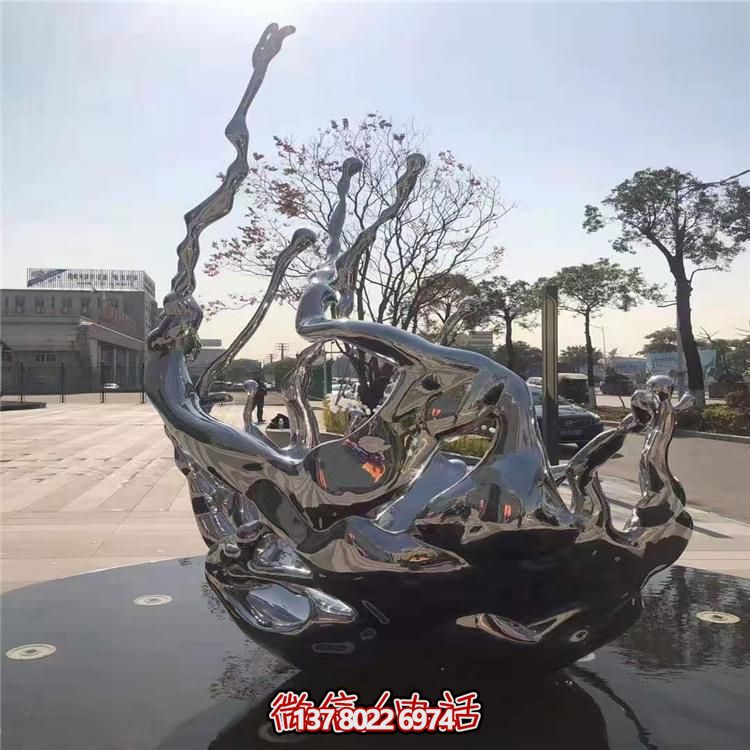 創(chuàng)意不銹鋼浪花雕塑，美化你的戶外廣場