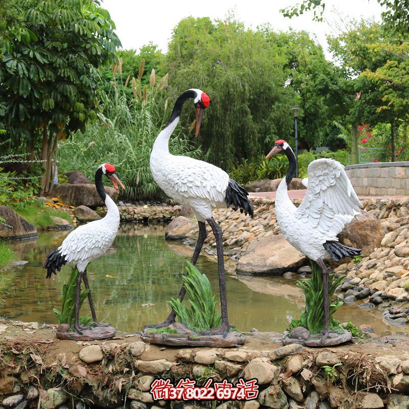 仿真動(dòng)物玻璃鋼雕塑裝飾池塘邊上丹頂鶴 仿真動(dòng)物玻璃鋼雕塑裝飾池塘邊上丹頂鶴