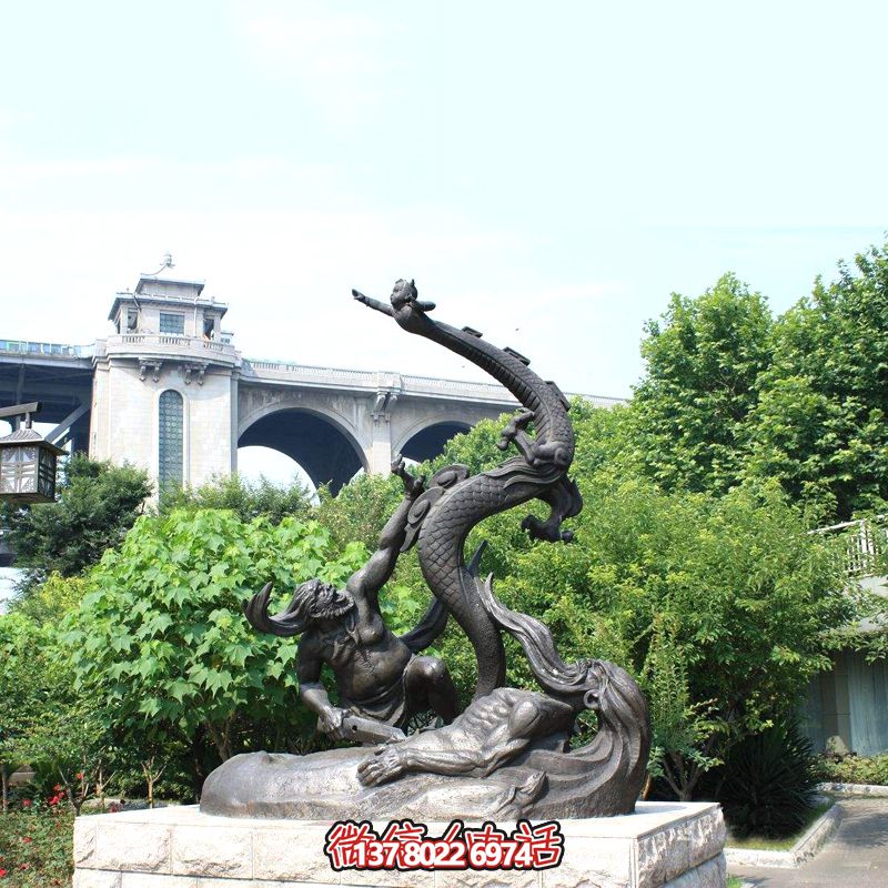 仿銅雕塑大禹治水，裝飾公園廣場(chǎng)