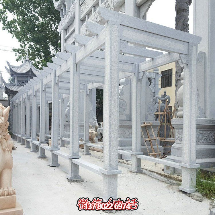 精美大理石石雕裝飾長廊，美化小區(qū)戶外環(huán)境