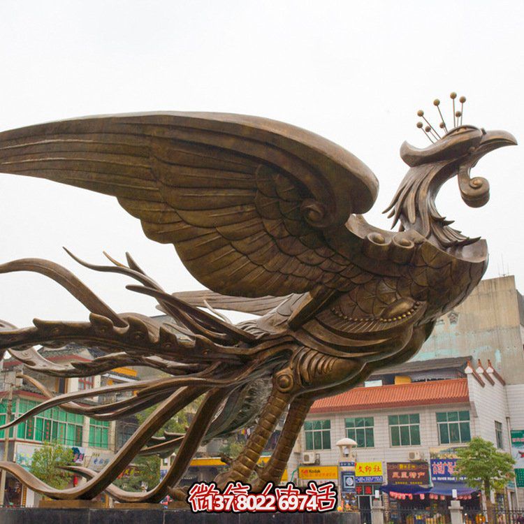 大型鳳凰銅雕擺件，增添廣場氣派