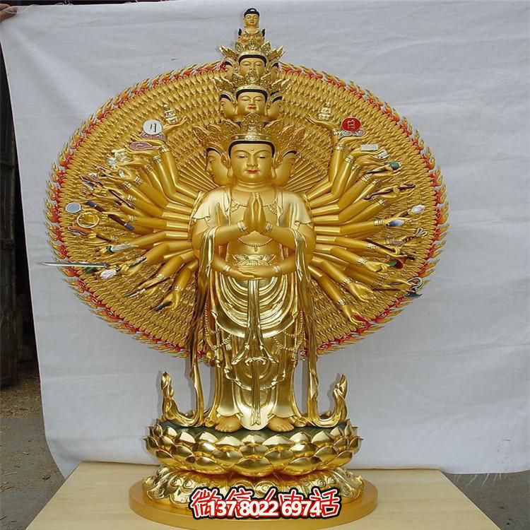 純金打造千手觀音雕塑，傳承宗教文化