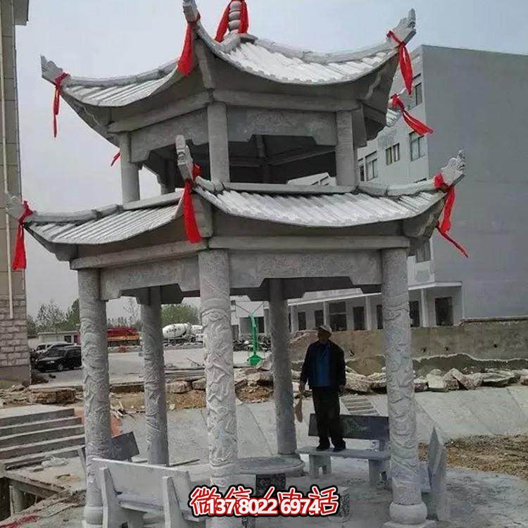 中式古典仿古青石涼亭擺件——點綴園林景區(qū)的美麗風(fēng)景