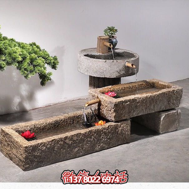 石槽組合戶外魚缸，完美景觀美化家居養(yǎng)魚空間