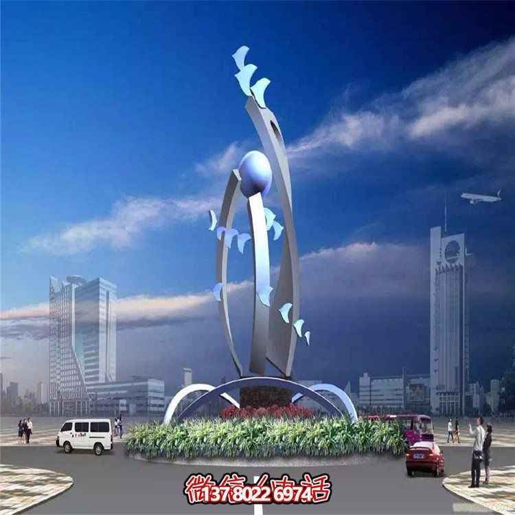 大型不銹鋼抽象藝術(shù)飛翔雕塑，豐富景觀廣場(chǎng)
