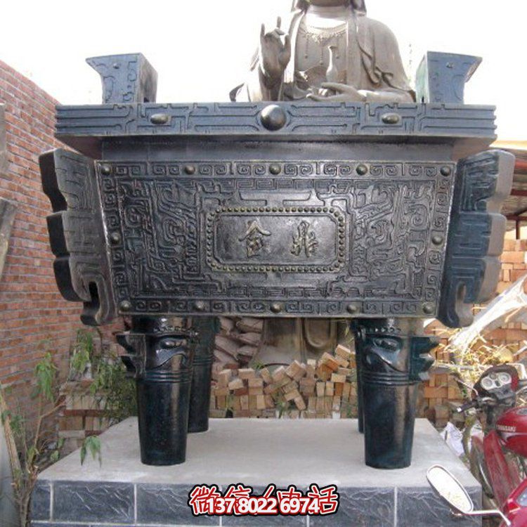 精美佛教用品銅香爐擺件，長方形裝飾家居