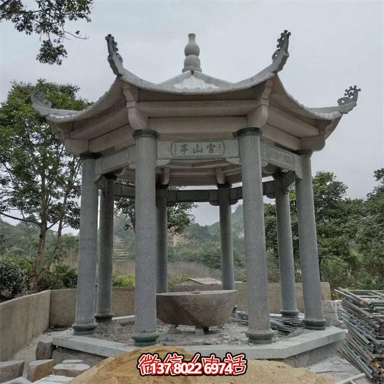大理石雕刻中式?jīng)鐾?，美化景區(qū)園林戶外環(huán)境