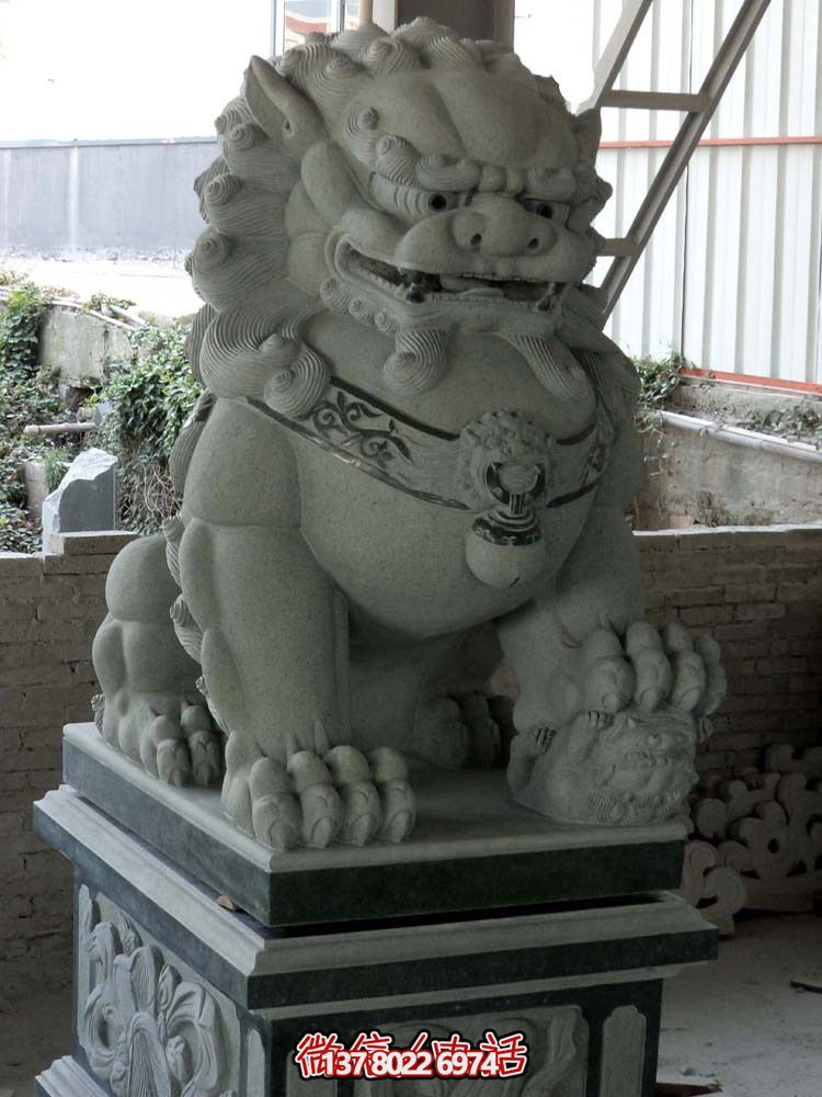 仿真大理石獅子雕塑，裝飾別墅大型法院