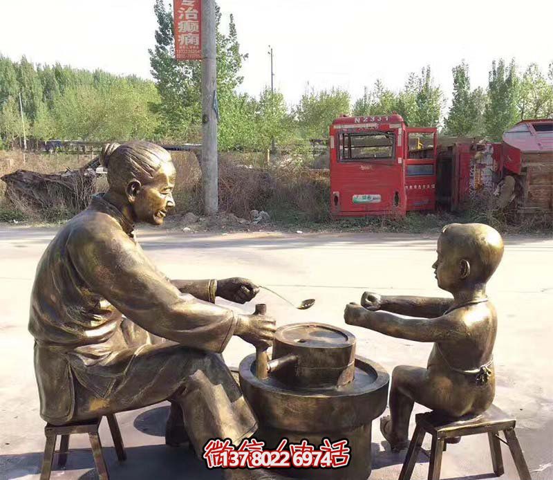 古代銅雕母子雕塑——記錄母愛深厚的美好時光 古代銅雕母子雕塑——記錄母愛深厚的美好時光