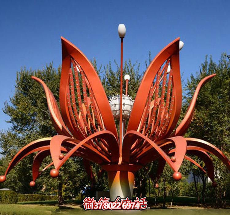 不銹鋼雕塑——綻放紅色花朵,為公園增添美麗 不銹鋼雕塑——綻放紅色花朵,為公園增添美麗