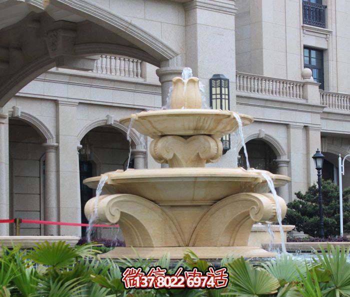 歐式風(fēng)格大理石噴泉雕塑，美化酒店、廣場(chǎng)、景觀