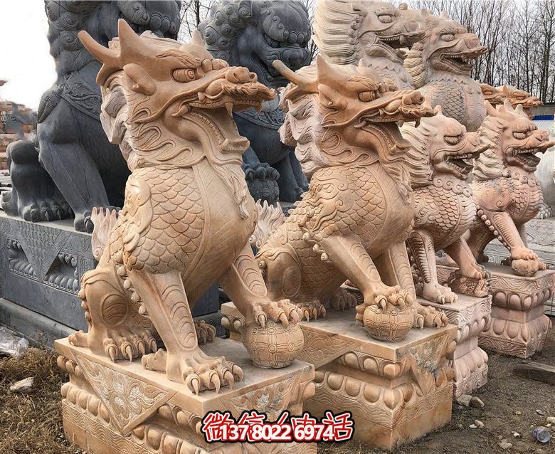 紅石麒麟雕——守護你的家園 紅石麒麟雕——守護你的家園