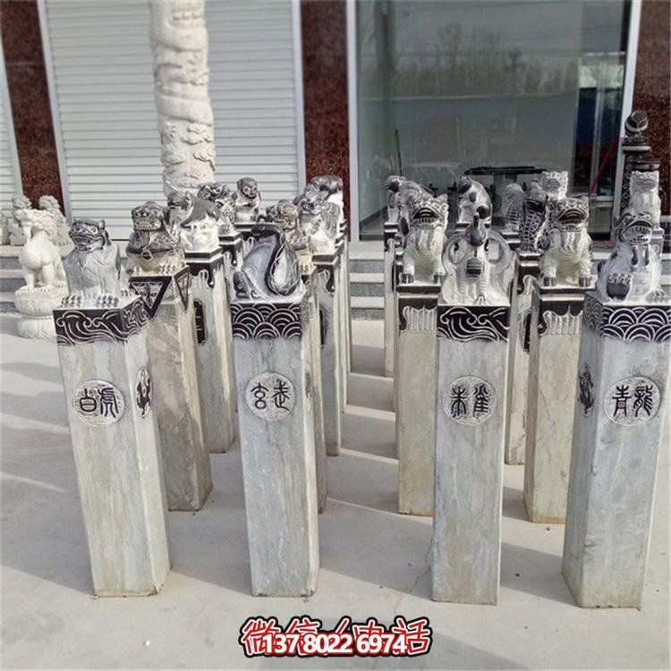 精美大理石雕塑，辟邪鎮(zhèn)宅，拴馬樁大型裝飾