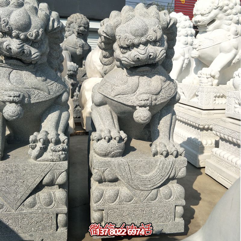 精美大理石獅子雕塑，裝點你的戶外庭院