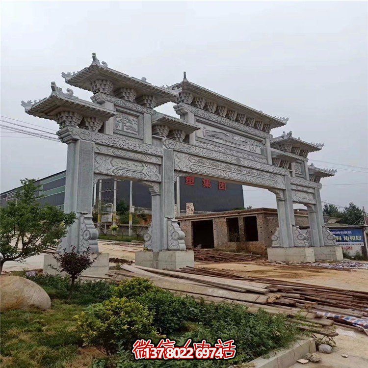 傳承遺韻，游走傳統(tǒng)景觀——大型中式門樓石雕牌坊