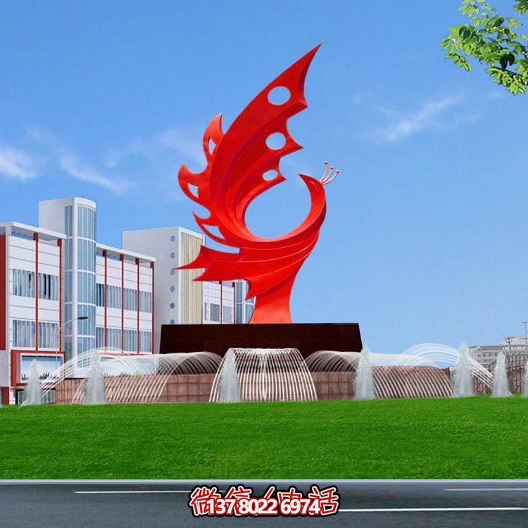 不銹鋼鳳凰標(biāo)志擺件，凸顯企業(yè)形象