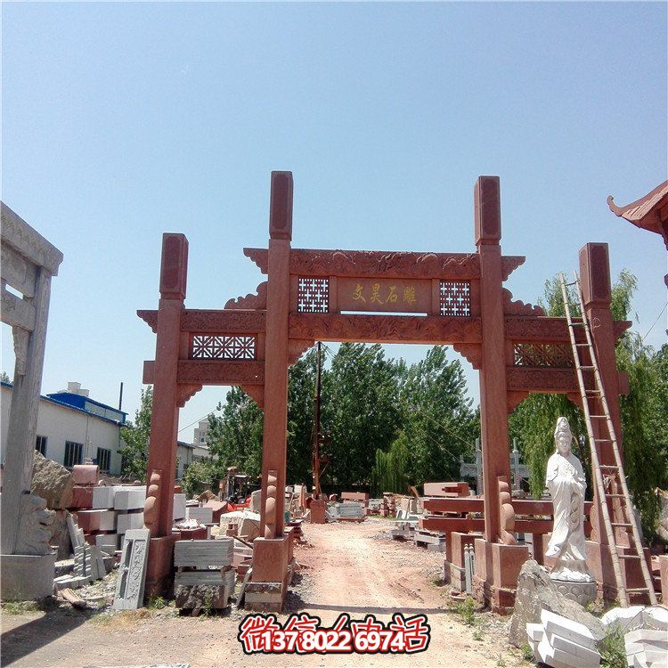 仿古雕塑擺件，青石大理石裝飾門樓牌樓牌坊村口