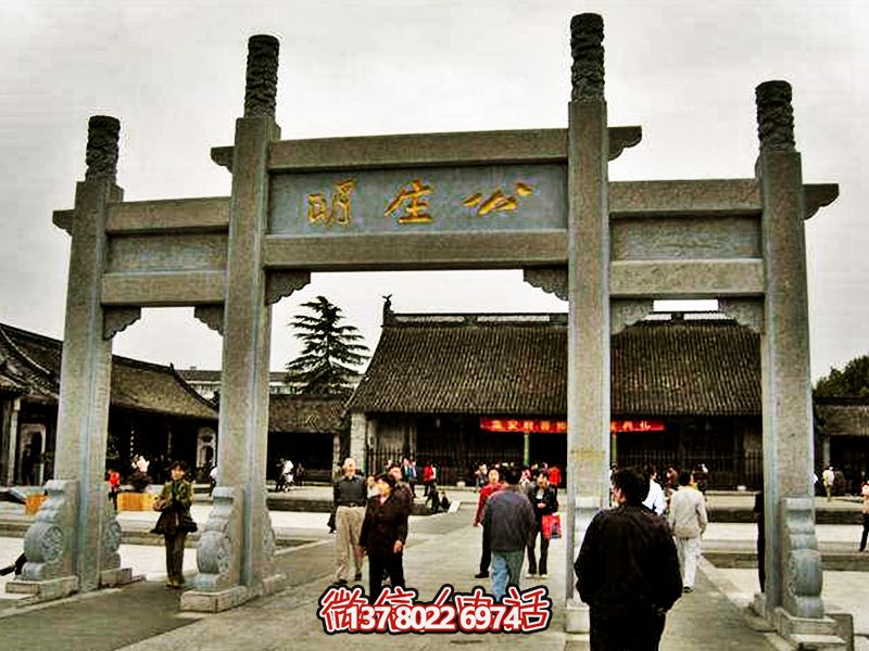 景點(diǎn)寺廟簡(jiǎn)易石柱三門牌坊 景點(diǎn)寺廟簡(jiǎn)易石柱三門牌坊
