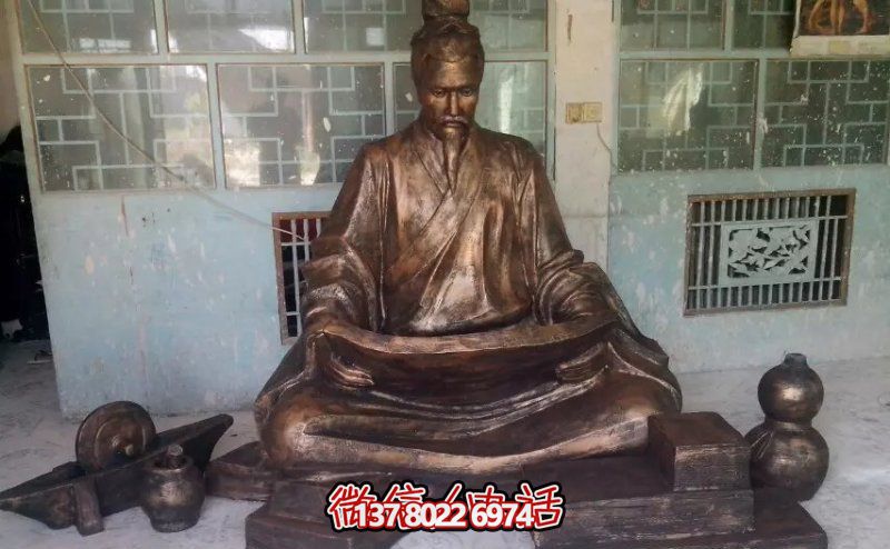 景區(qū)玻璃鋼仿銅古代人物坐著的讀書雕塑 景區(qū)玻璃鋼仿銅古代人物坐著的讀書雕塑