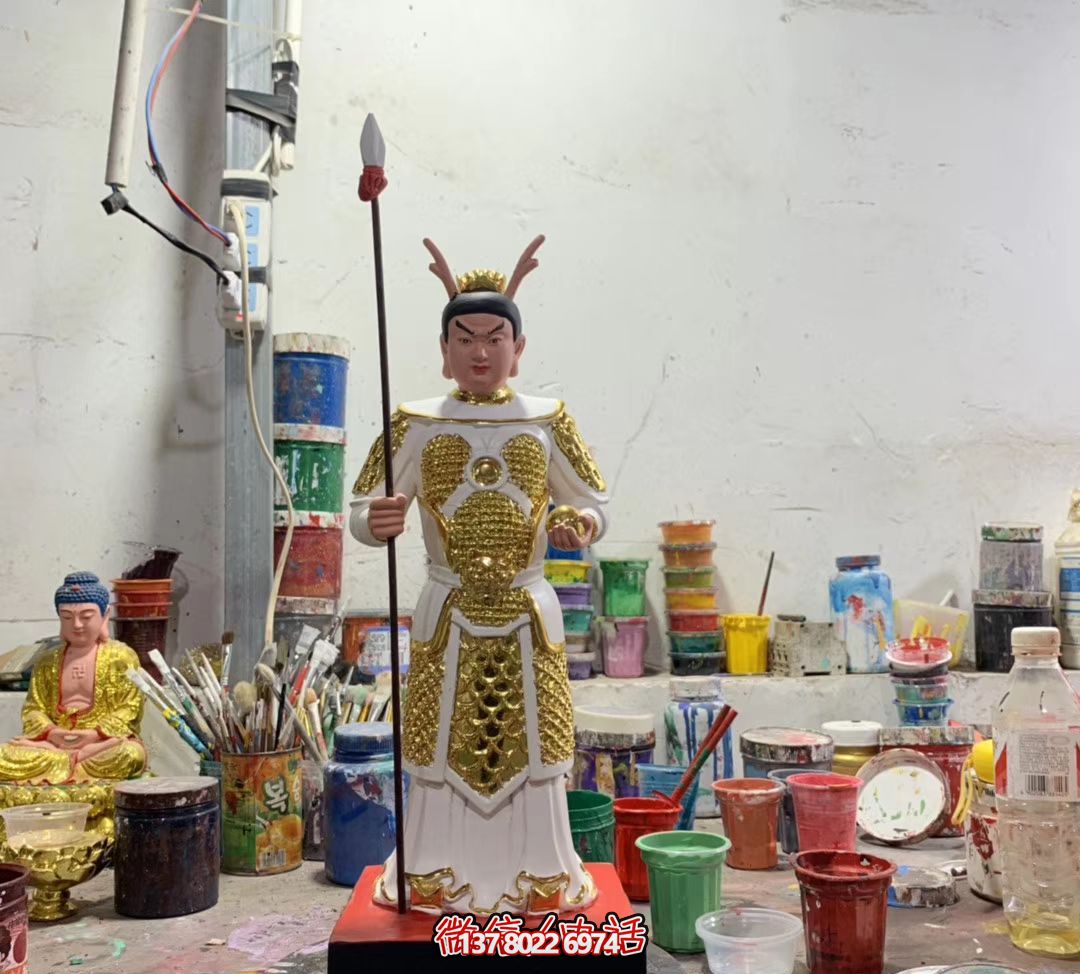 玻璃鋼彩繪戶(hù)外擺件龍王三太子雕塑