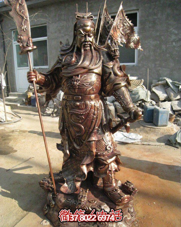 銅雕戶(hù)外園林景觀武財(cái)神雕塑
