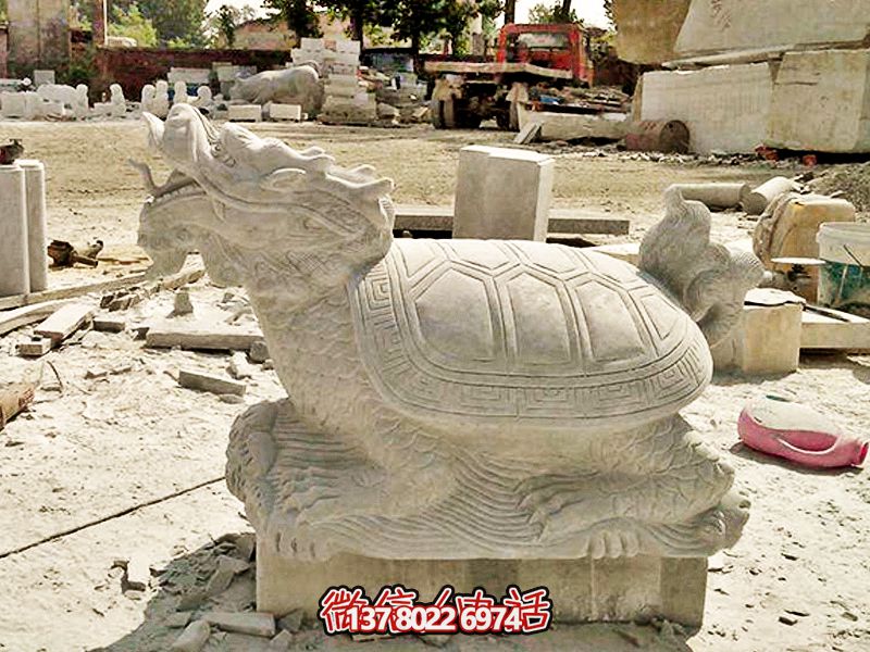 戶外景區(qū)大理石石雕龍龜雕塑 戶外景區(qū)大理石石雕龍龜雕塑